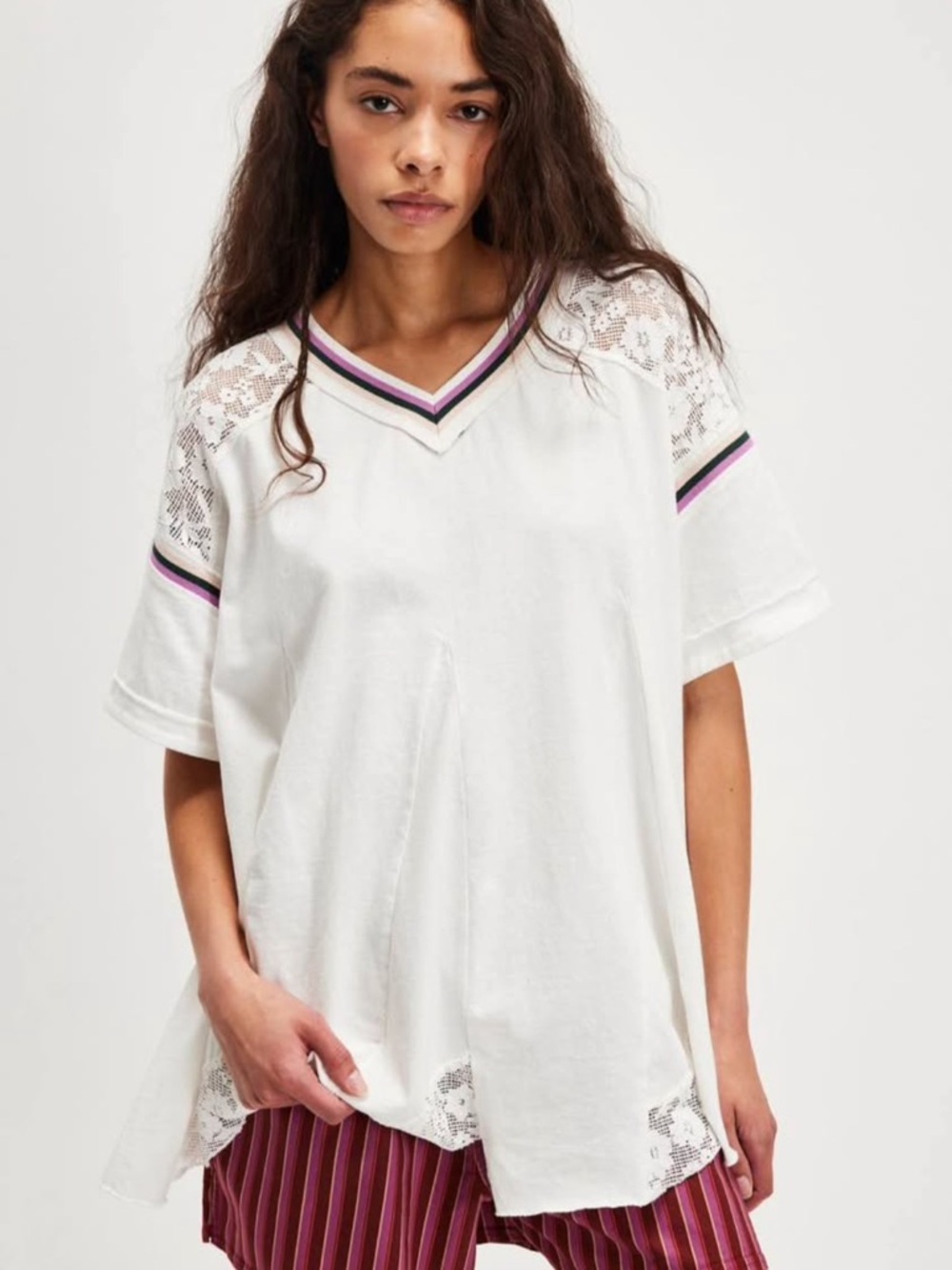 Free People Tee with Lace